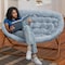 Flash Furniture Eleanor 56-in Portable Folding Double Saucer Chair in Dusty Aqua Faux Fur w/a Soft Gold Steel Frame FV-FDS-001-DTAQ-SGD-GG - alternate 6